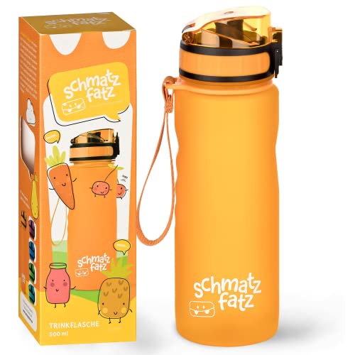 schmatzfatz Trinkflasche Kinder Auslaufsicher 0 5L Sport Trinkflasche Schule zum Wandern & Fitnessstudio Geschmacksneutrale Wasserflasche 500ml Trinkflasche mit Fruchteinsatz BPA-Frei
