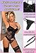MIYALOVE Women's Sexy Lingerie Set with Garter Belt Lace Bodysuit Teddy Baby Dolls Panty with Stockings (black, XL)