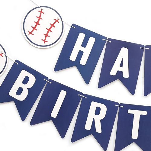 Image of Baseball Happy Birthday Banner,Baseball First /1st Birthday Decoration | Rookie Of The Year Banner,Sporty Birthday Decor