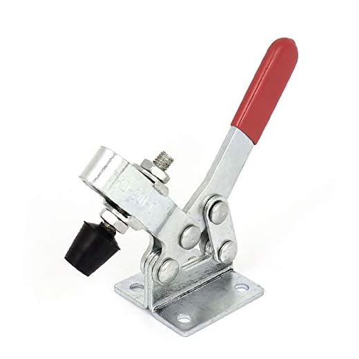 X-DREE Rött plasttäckt handtag Horisontellt vippklämmahandverktyg 100 kg 220 kg(Mango de plástico rojo cubierto Herramienta de mano de abrazadera de palanca horizontal 100 kg 220 lb