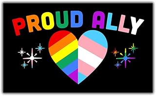 MAIANEY [7.5"x4.5"] Proud Ally Magnetic Bumper Sticker Gay Pride Trans Pride Magnet Support LGBTQ Equality Bumper Magnets Equal Rights Human Rights Ally Gifts Decorations Car Truck Automobile Vehicle