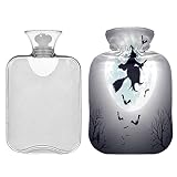 ZZXXB Bouillotte d'eau chaude froide avec housse en polaire 1 litre en PVC pour douleurs au cou, aux épaules, aux mains et aux pieds, compresse chaude et thérapie par le froid