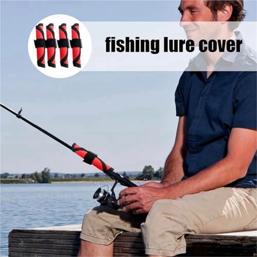 KaiYeA Estuche Protector para Señuelos de Pesca con 16 Cubiertas Rojas para Anzuelos miniatura 3