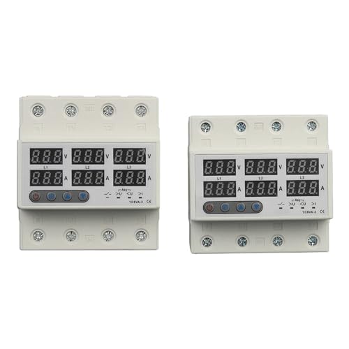 Voltmètre 3 phases 380V sans neutre Rail Din 100A pour tableau électrique