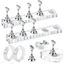 Fandamei Nail Holder, 2 Set Nail Holders for Painting Nails, Nail Stand for Press on, Press on Nail Stand for Practice, Magnetic Acrylic Nail Display Holders for Nail Art with Double-sided Tape
