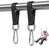 SHYSBV 2 Stück Swing Attachment, Hammock Attachment Suspension Strap Kit, Swing Hanging Kit, Hanging Strap with 2 Heavy Duty Carabiners and D-Rings for Swing Hammocks Kabelzug Fitness, bis 700 lbs