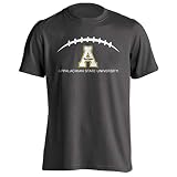 Sport Your Gear Appalachian State Mountaineers Football Laces Out Short Sleeve T-Shirt, Large, Charcoal