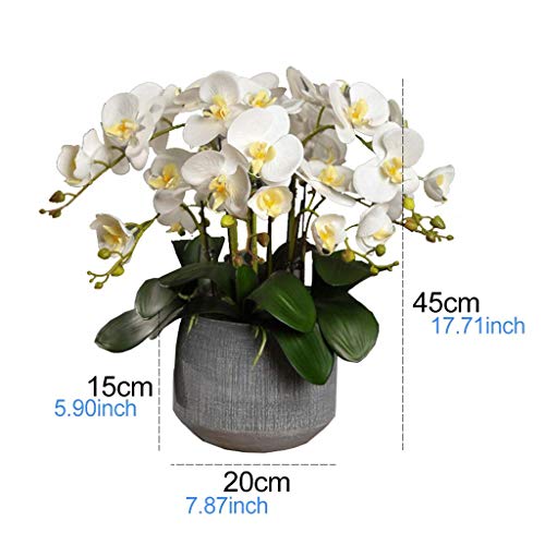 Fausse fleur avec pot orchidée et fleurs artificielles