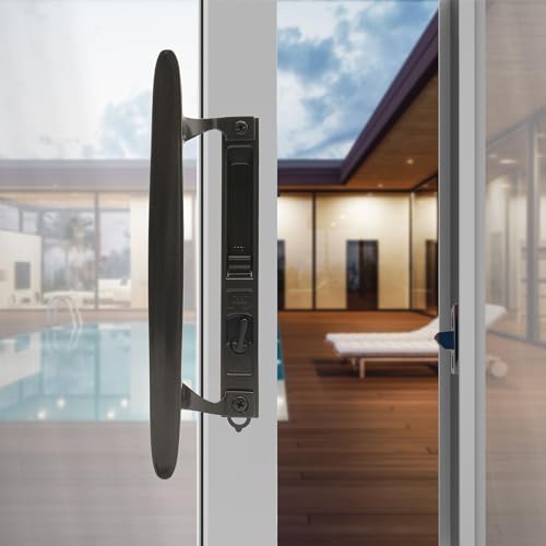 ACEPLANET Flush Mount Non-Keyed Sliding Glass Door Handleset, 6-5/8" H.C., Fits 1" to 1-1/8" Thick Doors, Features Night Lock & Hook Latch, Non-Handed, Florida Bronze by ACEPLANET - Image 6