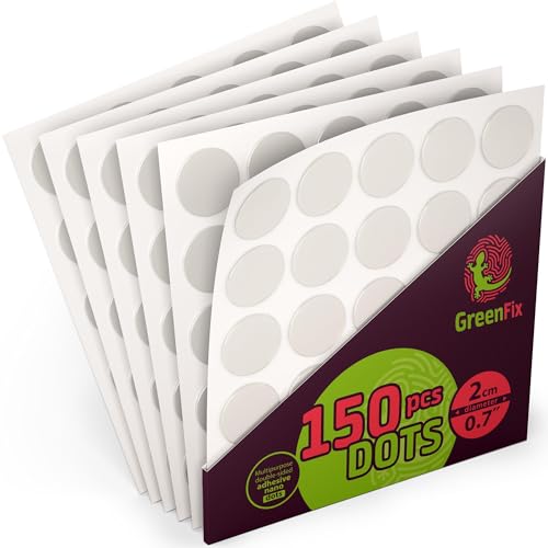GreenFix Double Sided Sticky Dots 150PCs, Clear, Removable