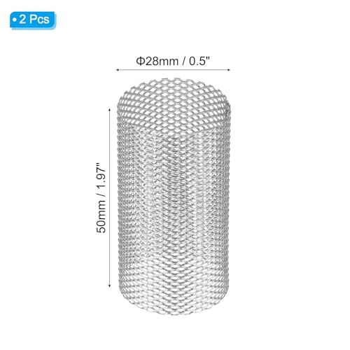 Image of PATIKIL 2 Pcs 28mm OD Strainer Mesh, 50mm H Screen Y Shaped Strainer Filter Valve Mesh Screen 304 Stainless Steel Strainer Mesh for Debris Pump Water Oil Separation