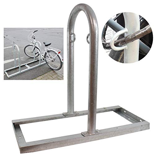 Baumarktplus B-Ware Fahrradanlehnbügel mit Bodenrahmen beliebig erweiterbar Reihenparker Fahrradständer Anlehnbügel Anlehnständer feuerverzinkt Fahrradständer Aufstellständer Anlehnständer