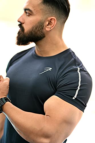 Image of Men's Solid Slim Fit Gym and Sports T-Shirt