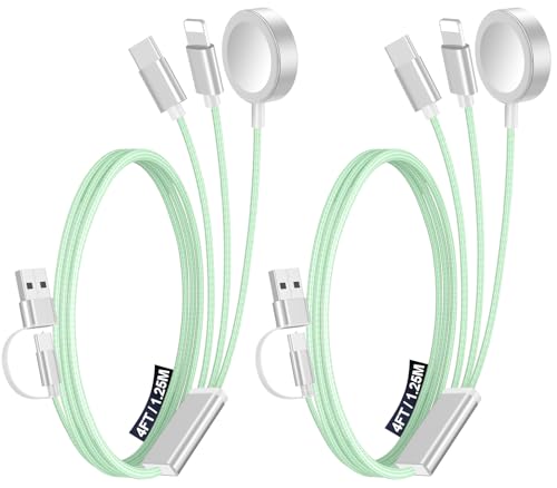 Ya en manzanajugosa.com: Paquete de 2 cables de carga rápida múltiple para cargador de Apple Watch, cargador de iPhone [artículos esenciales de viaje 3 en 2] Cable USB A/tipo C/Lightning para iWatch Ultra/SE/10-2, iPhone 16