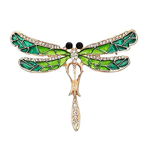 Broches libellule vertes strass et bijoux cristal : le cadeau idéal