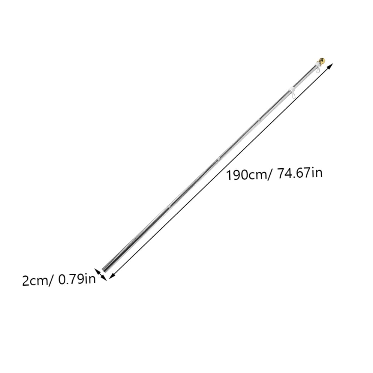 SHINEOFI 2 Stück Rostfreie Edelstahl Flaggenhalter aus 1,8m Veranda Fahnenmast mit Drehbarem Ring Wetterfeste Gartendeko für Outdoor Party und Rennen