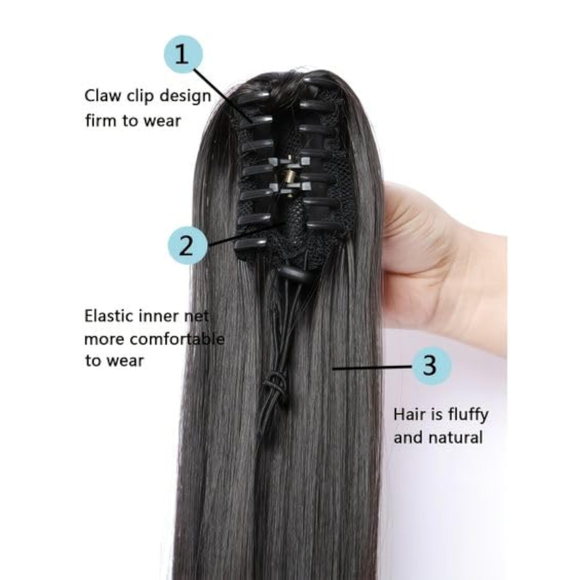Women's 24 Inch Brown Color Ponytail Hair Extension