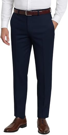 Velnor Men's Stretchable Formal Trousers | Regular Fit Mid Rise Office Wear Pants | Elasticated Waistband 2 Inch Stretch |...
