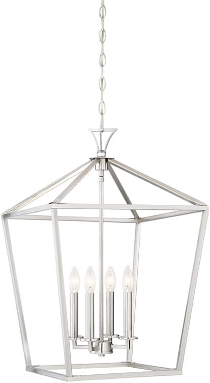 Savoy House 3-421-4-SN Townsend Open Frame Pendant Lantern Ceiling Light, 4-Light 240 Total Watts, 26" H x 17" W, Satin Nickel