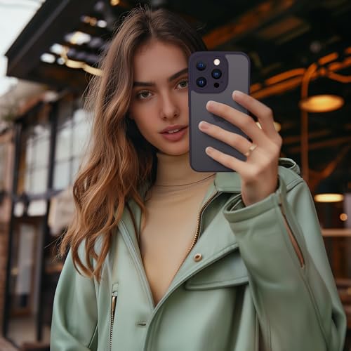 Mootobo for iPhone 12 Pro Case 6.1 inch, Military-Grade Protection 360° Full Body Frosted Translucent Back Phone Cover, Anti-Fingerprint Slim Shockproof Phone Case for iPhone 12 Pro – Deep Purple - Image 7