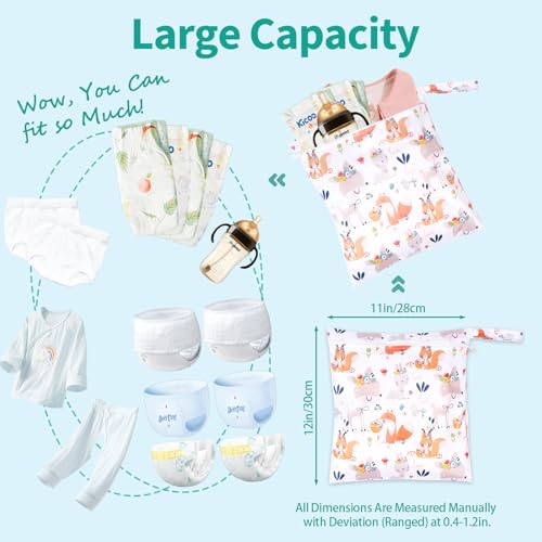 Miniatura 2 de Ruacdiq 3 Piezas Wetbag Guardería, Bolsa Para Ropa De Baño Húmeda, Bolsa Para Pañales Húmedos Y Secos Con Cremallera Para Viaje Playa Piscina