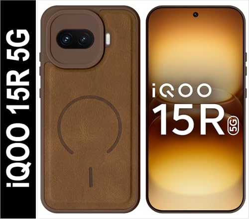 Image of SBMS Back Cover for iQOO 15R 5G | Ultra Slim Soft Rubberised Hard Case | Oil Feel Soft Leather Back | Mag-Safe Design (Mag-Safe Not Support) | Camera Protection Case for iQOO 15R 5G (Brown)