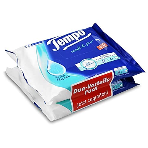 Tempo Feuchte Toilettentücher sanft & pur Duo-Vorteilspack 2x42er