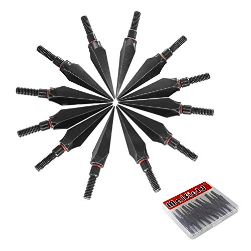 maifield Broadheads One Piece Broad Head Archery Arrow Head 100/150 Grains 12PCS Screw-in...