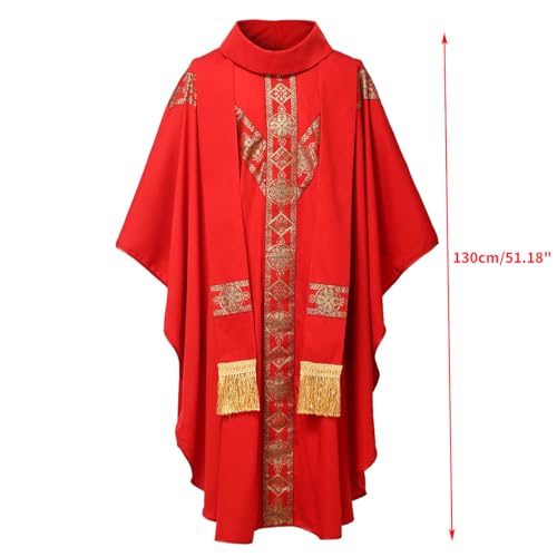 BPURB Katholische Priester Chasuble Messgewand Kirche Zelebrant Vater Messe Gewand Robe mit Stola