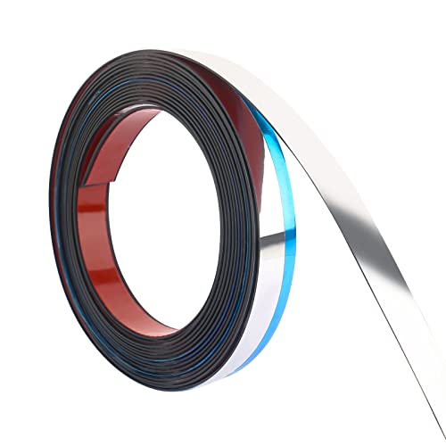 5 m Decorative Strips and Wall Cladding, Self-Adhesive Metal Mirror Trim with Protective Film, Wall Trim & Fireplace Moulding for Wall Tiles, Mirror Frame, Furniture Decor