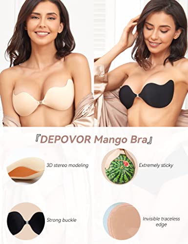 Depovor Super Sticky Push Up Bras Strapless Backless Breast Lift Bras For Women Wedding Dresses Reusable #TOP3