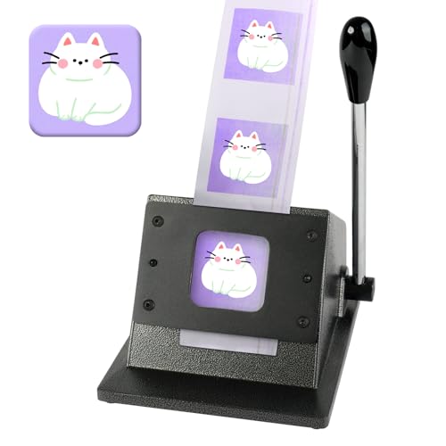 Image of Happizza 1.97n Button Paper Cutter, 50mm Square Pin Buttons Cutter Circle Graphic Punch for Button Maker Machine,Photo Machine,Artpaper,Scrapboard Cutting