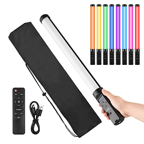Tubo de luz LED RGB con 9 efectos coloridos y batería para fotografía