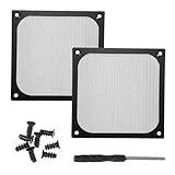 PATIKIL Rejilla De Filtro Para Ventilador De 120mm 2Pcs Malla De Aluminio Ultra Fina Cubiertas Para Ventilador De PC Para Escritorio Con Destornillador Y Tornillos Para Caja