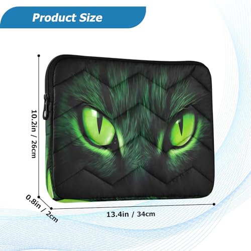 Funda para Portátil de 13-14 Pulgadas Ojos de Gato Verde miniatura 3
