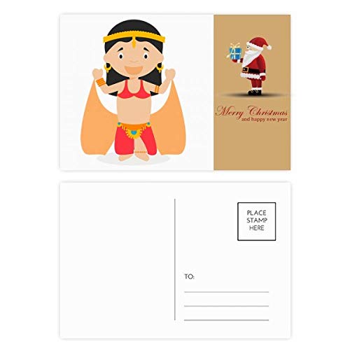 Cartes postales de danseuse orientale Père Noël animées pour décorer votre table de fête