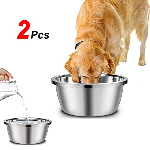 Kyhsom Stainless Steel Large Dog Bowl, 176Oz Dishwasher Safe Metal Food And Water Dish Set For Large Pet Breeds, No Spill Non Skid(2 Pack) #TOP2