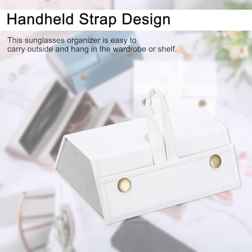 Image of PATIKIL Travel Sunglasses Organizer, 3 Slots Foldable Sunglasses Holder Leather Sunglass Storage Organizer Case