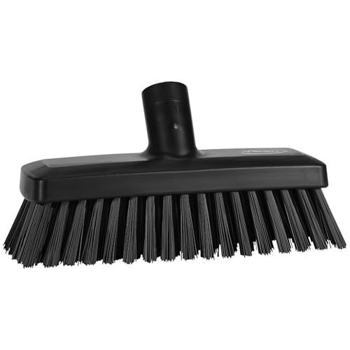 Vikan 70429 Compact Wall/Deck Scrub, 8.9", Stiff, Black