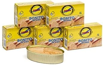 Hoya Santoña Bonito del Norte - Pack 5 cans of 112 g (560 g). Conserva Gourmet de Bonito del Norte del Cantabrico in Olive Oil.