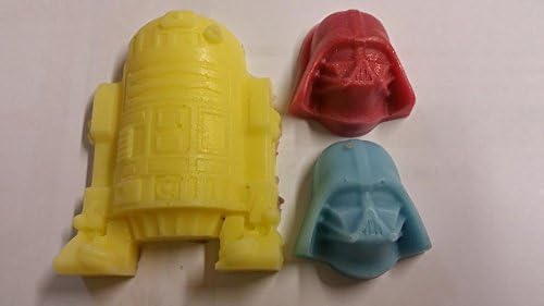 1x Robot & 2x Darth heads shaped MINI soaps