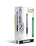 Zebra Z-Grip MAX Roller Ball Retractable Gel Pen, Blue Ink, Medium Point, 0.7mm, Blue Barrel, 12-Pack (42220)