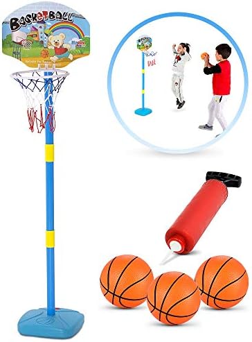 BRITENWAY Kids Basketball Hoop Play Set – Adjustable Height 25-52 Inches – Ideal for Toddlers Kids & Adults, Ages 3 Years and Up –Indoor - Outdoor Play, Sturdy Durable & Safe
