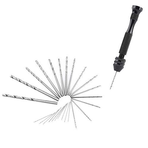 Hand Twist Drill Bits Set,Diy Precision Pin Vise Model Mini Hand Spiral Drill With 25Pcs 0.3Mm To 3.6Mm Micro Drill Bits (Black) #TOP27