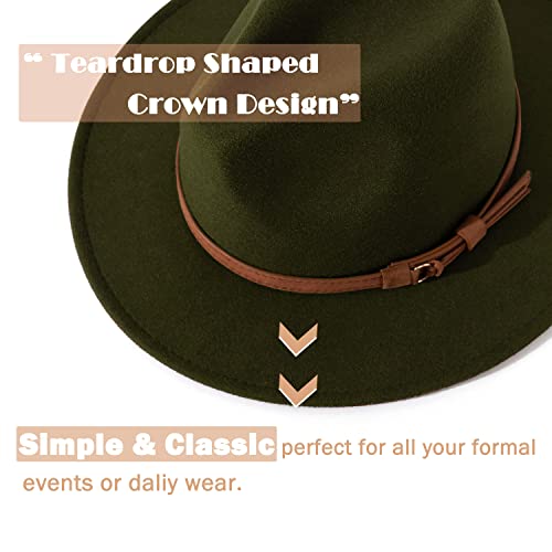 Image of Lisianthus Men & Women Vintage Wide Brim Fedora Hat | Classic Belt Buckle Decor, Adjustable Drawstring, Inner Breathable Sweatband, Timeless Style, Ideal for Travel & Daily