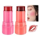 Rubor En Barra Jelly, Rubor Gelatina Leche, Acabado De Acuarela Edificable,Acabado de Acuarela con Tinte Transparente para Labios y Mejillas