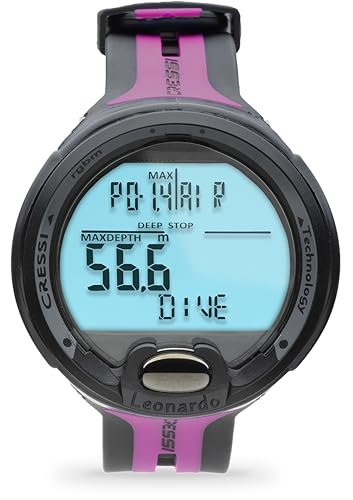 Image of CRESSI Leonardo 2.0 Scuba Dive Watch, Air Nitrox Gauge, Black /Pink