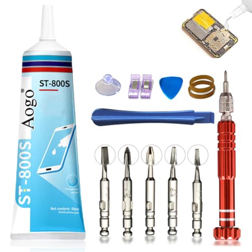 50ml Colle Telephone Glue Transparent pour Ecran Phone Colle Smartphone Livré avec des outils de réparation Colle Multifonction Convient aux Écrans de...