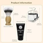 5 in 1 Shaving Kit, Shaving Brush Kit for Men,Set Include Synthetic Shave Brush, Stainless Lathering Bowl, Shave Brush Stand, Shaving Cream, Shave Manual, Best Gift for Bearded Man,Silvery Set - Image 5