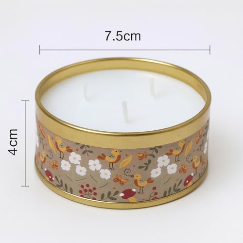 Image of AuraDecor 3-Wick Scented Tin Candle | Premium Gift Set | Hand Poured Soy Blend | Long Lasting | Home Fragrance | Relaxation & Decor (Amber & Sandalwood)